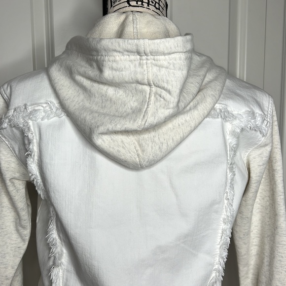 NWOT Splendid Jesse Mix Media Hooded Jacket Off White Size Small - Picture 8 of 13